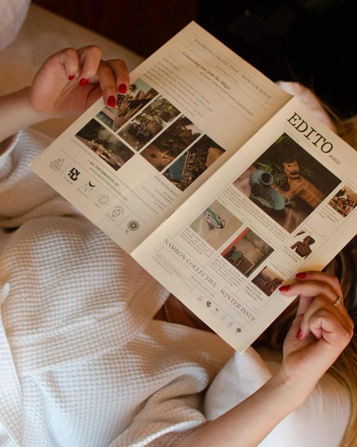 Image of the newspapper/magazine of the hotel La Valise Mexico City 